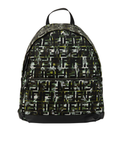 Logo & Abstract Print Backpack,Nylon,Green/Black,7VZ042ABM8208-0501,DB,3*